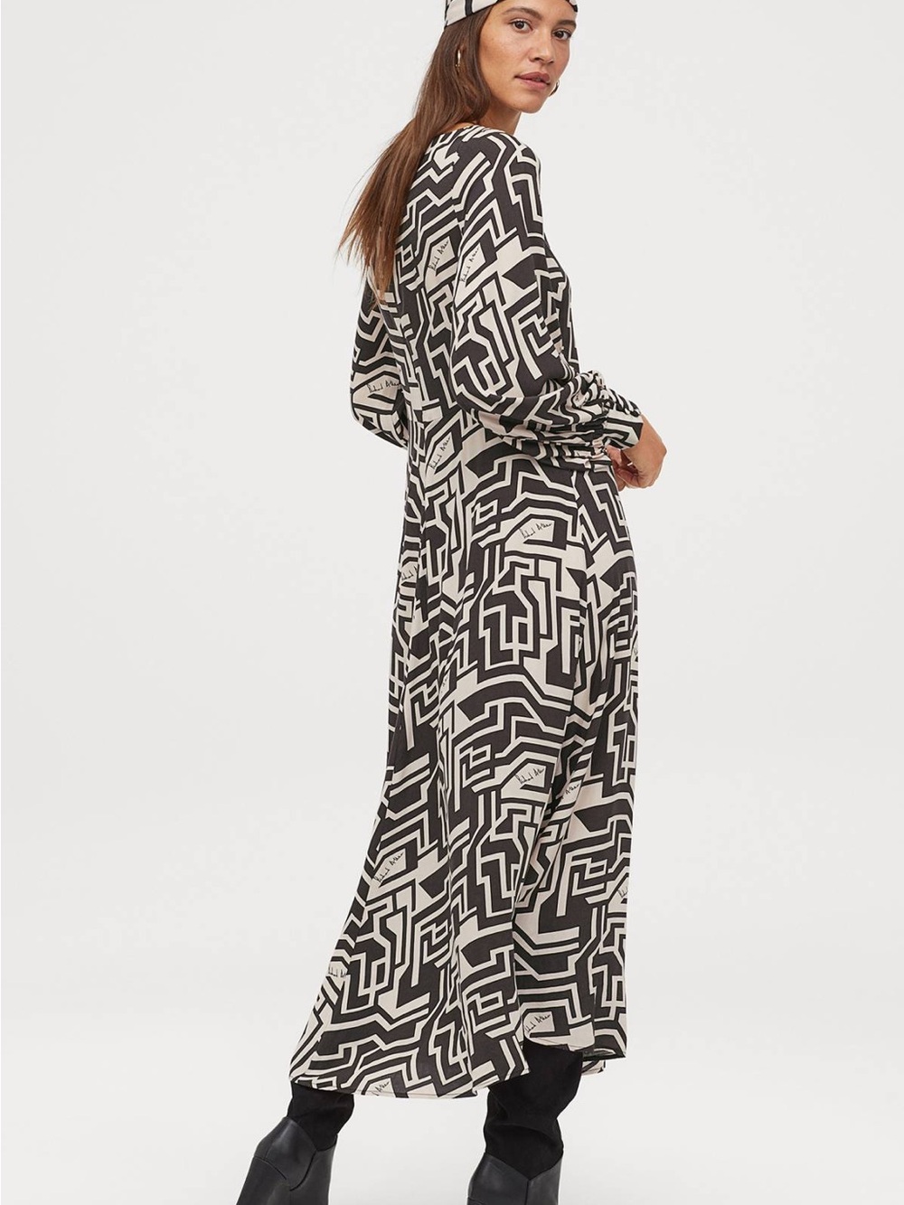 NWT Richard Allen x H&M S/S19 Circle-Skirt Geometric Maxi Dress - Sz 6